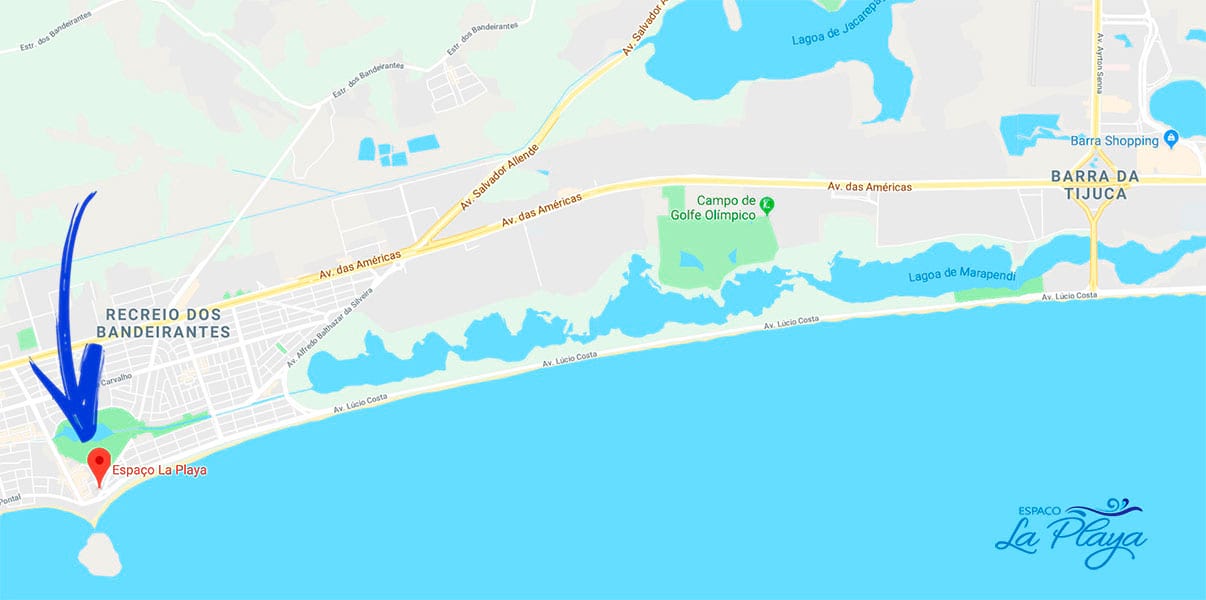 mapa localizacao como chegar onde fica espaco la playa casamento na praia rj rio de janeiro recreio dos bandeirantes barra da tijuca